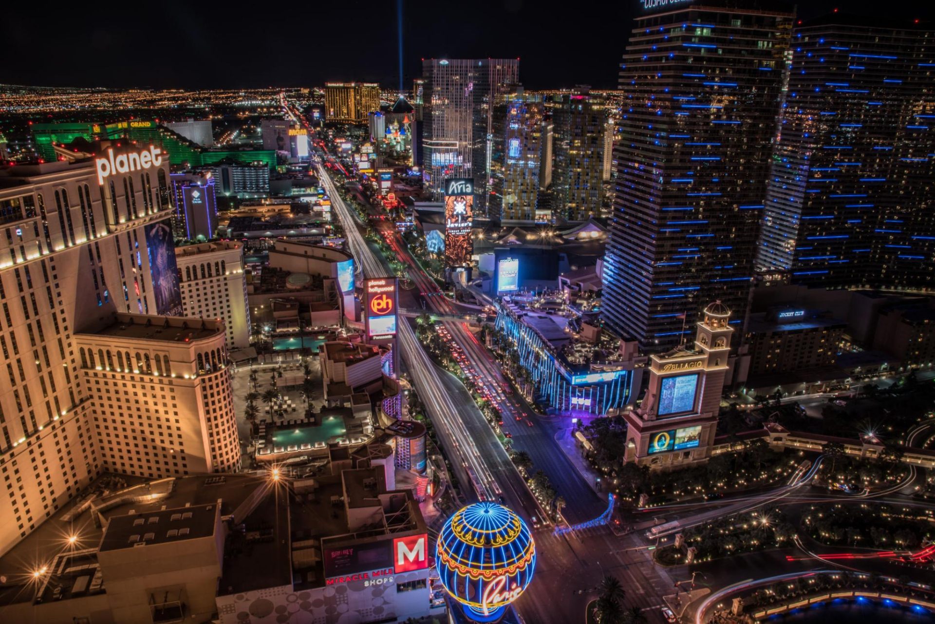 Las Vegas Strip illuminated at night